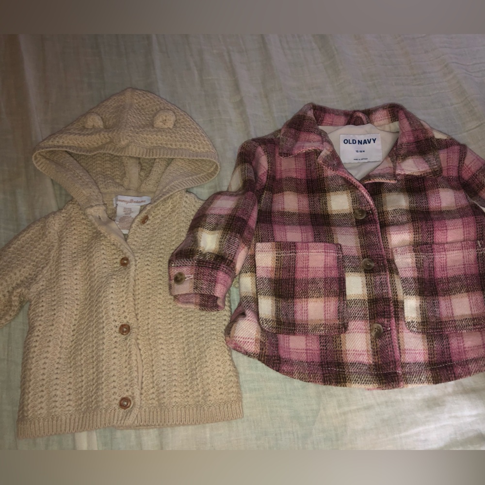 Tommy Bahama jacket size 12 months 
Old Navy jacket size 12-18 months